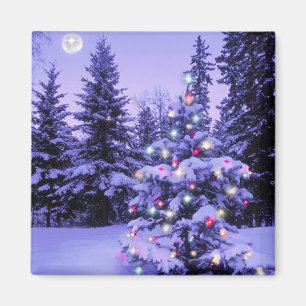 Weihnachtsbaum im Wald Magnet