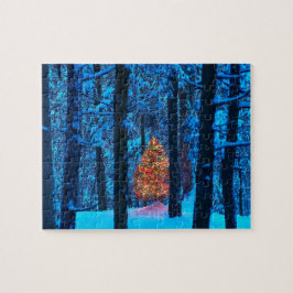 Weihnachtsbaum im Wald Puzzle
