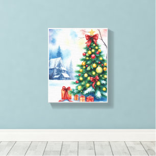 Weihnachtsbaum im Winter Wonderland Leinwanddruck