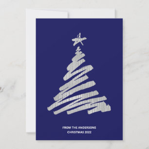 Weihnachtsbaum-Imitate Silver Foil und Blue Feiertagskarte