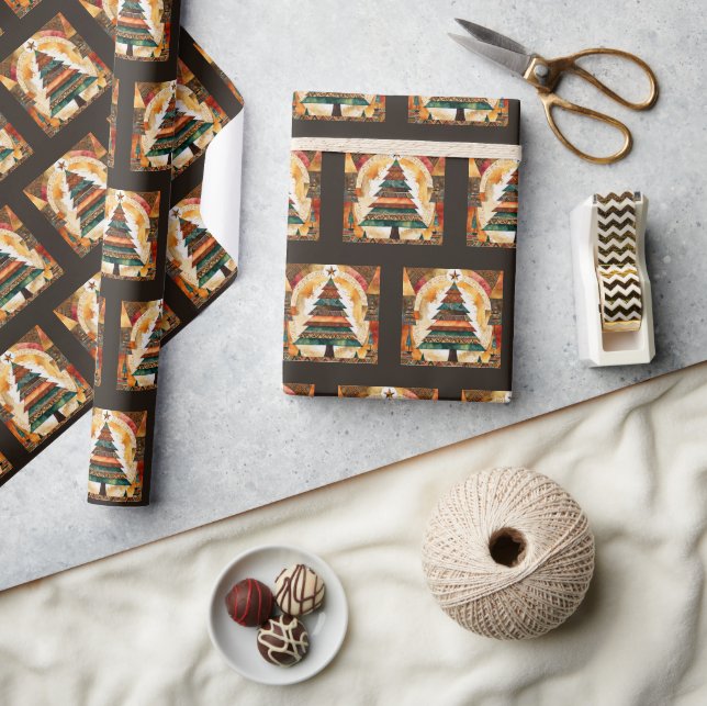 Weihnachtsbaum in abstrakter Kunst 44 - Fan Fun Geschenkpapier (Kunsthandwerk)