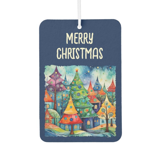 Weihnachtsbaum in abstrakter Kunst 8 - Fanspass Autolufterfrischer (Vorderseite)