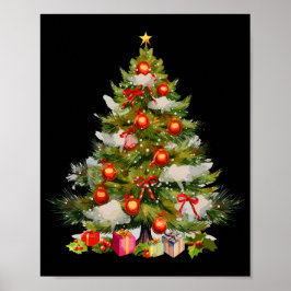 Weihnachtsbaum in Aquarellfarben, Gestaltung des A Poster