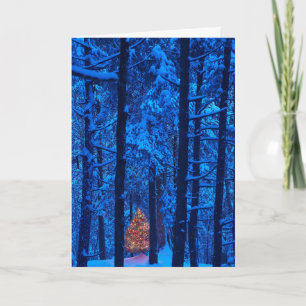 Weihnachtsbaum in Blue Woods Card Feiertagskarte