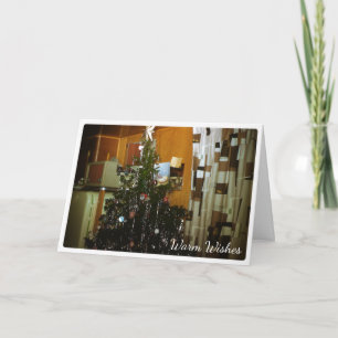 Weihnachtsbaum in Camper Warme Wünsche Feiertagskarte