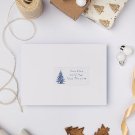 Weihnachtsbaum in Delft Blue anpassbar Adressaufkleber