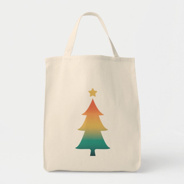 Weihnachtsbaum in der Dämmerung Tragetasche (Vorne)