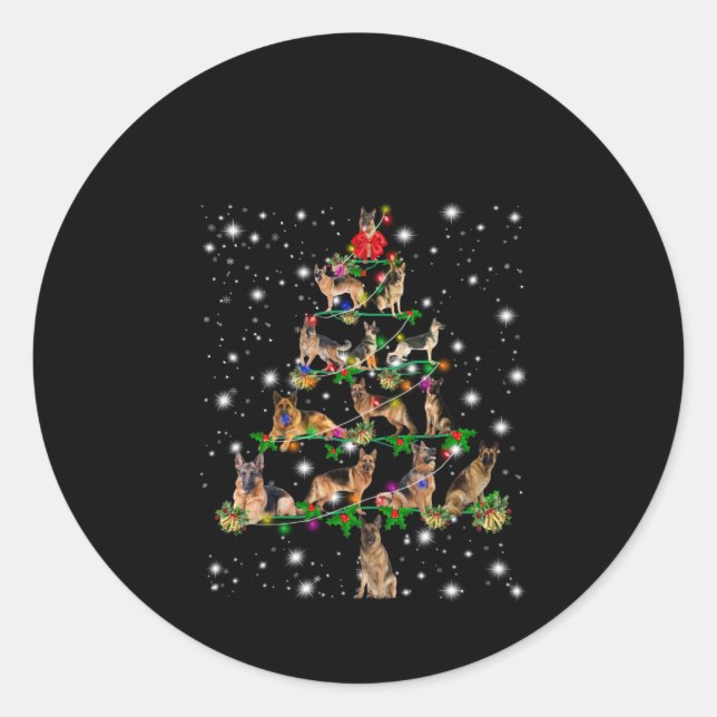 Weihnachtsbaum in Deutschland mit Lichteinfall Runder Aufkleber (Vorderseite)