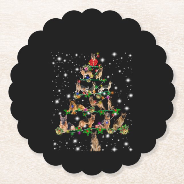 Weihnachtsbaum in Deutschland mit Lichteinfall Untersetzer (Vorderseite)