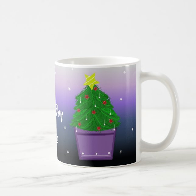 Weihnachtsbaum in einem Lila Planter Kaffeetasse (Rechts)