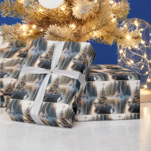 Weihnachtsbaum in einem rustikalen Rowboat Geschenkpapier