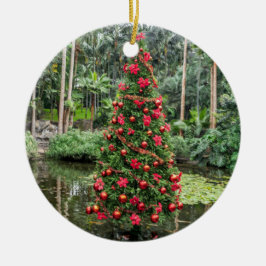 Weihnachtsbaum in einem Teich Weihnachtsschmuck