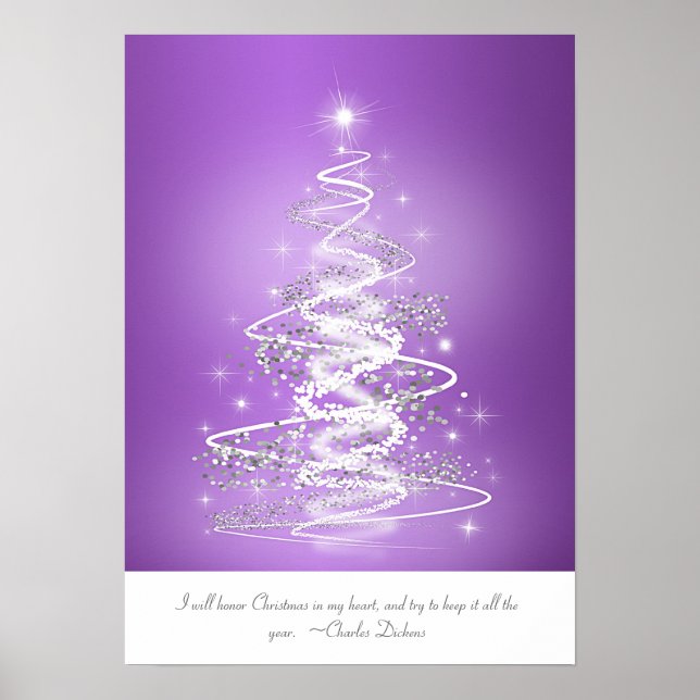Weihnachtsbaum in Lila Poster (Vorne)