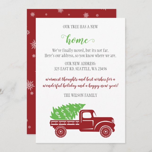 Weihnachtsbaum in Lkw Wir haben Urlaubskarten vers (Vorne/Hinten)