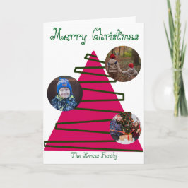 Weihnachtsbaum in Pink und Grün Karte