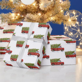 Weihnachtsbaum in Red Truck Geschenkpapier