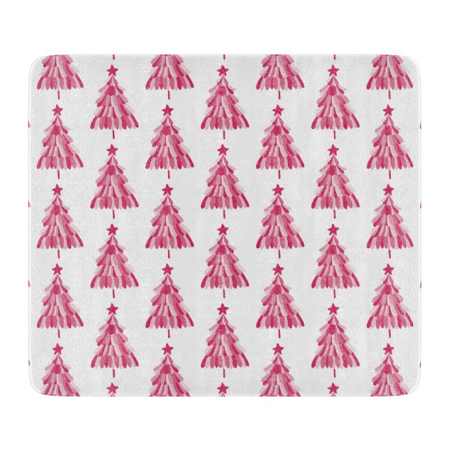 Weihnachtsbaum in Rosa Schneidebrett (Vorderseite)