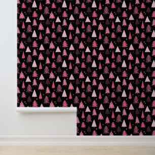 Weihnachtsbaum in Rosa und Schwarz Tapete