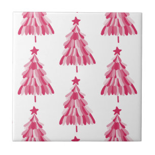 Weihnachtsbaum in Rosa zum Weihnachtsfest Fliese