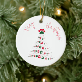 Weihnachtsbaum in Rot und Grün | Weihnachten Keramik Ornament