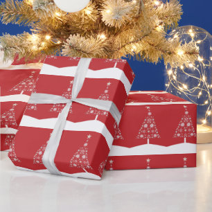 Weihnachtsbaum in Rot und Weiß Geschenkpapier