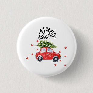 Weihnachtsbaum in rotem Auto Button