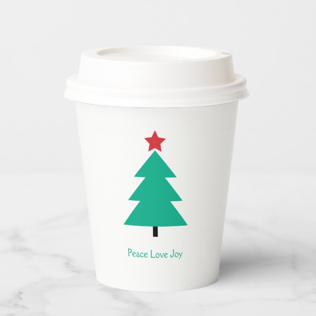 Weihnachtsbaum - individualisierbarer Urlaub Pappbecher (Vorderseite)