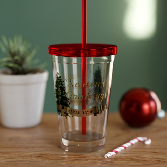 Weihnachtsbaum Individuelle Name Acylic Tumbler Acryltrinkbecher (Add your name to this christmassy tumbler.  Makes a lovely Christmas gift! Have a very merry one!)