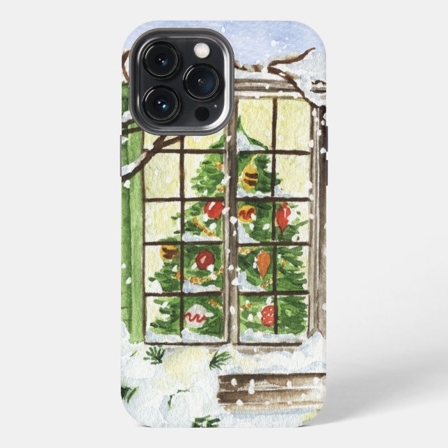Weihnachtsbaum iPhone Hülle (Rückseite)
