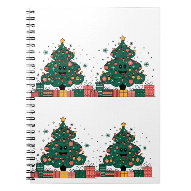 Weihnachtsbaum Jahresgrüße Notizblock (Vorderseite)