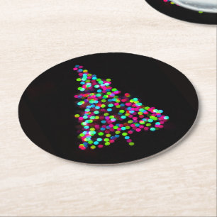 Weihnachtsbaum Jewels Runder Pappuntersetzer