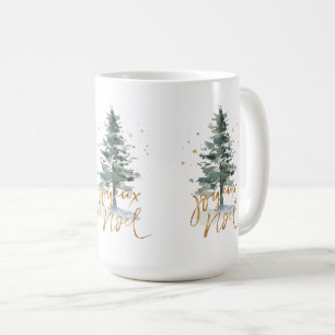 Weihnachtsbaum Joyous Weihnachten Goldtypografie Kaffeetasse