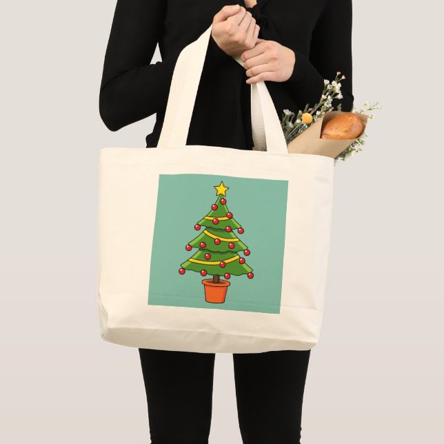 Weihnachtsbaum Jumbo Stoffbeutel (Vorderseite (Produkt))