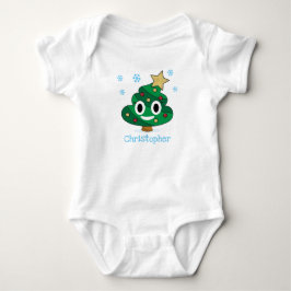 Weihnachtsbaum Kacke Emoji Baby Bodysuit Strampler