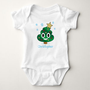 Weihnachtsbaum kacken Emoji Baby-Bodysuit Baby Strampler