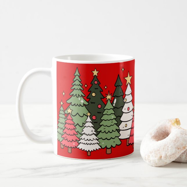 Weihnachtsbaum  kaffeetasse (Mit Donut)