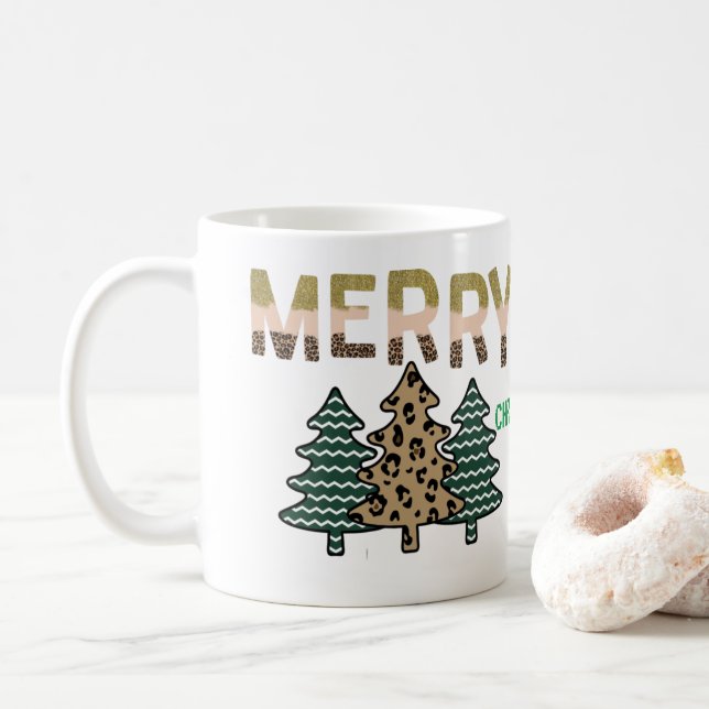 Weihnachtsbaum Kaffeetasse (Mit Donut)