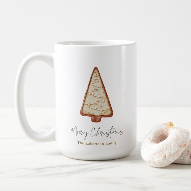 Weihnachtsbaum Kaffeetasse (Mit Donut)