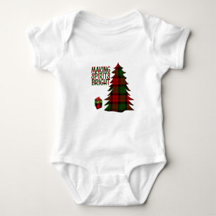 Weihnachtsbaum Kariert Baby Strampler