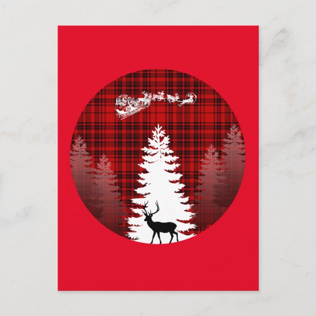 Weihnachtsbaum kariert postkarte (Vorderseite)