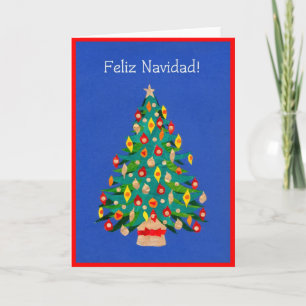 Weihnachtsbaum-Karte, spanisch Feiertagskarte