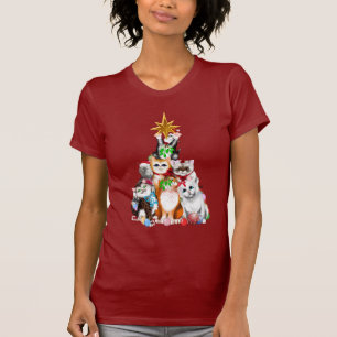 Weihnachtsbaum-Kätzchen-T - Shirt