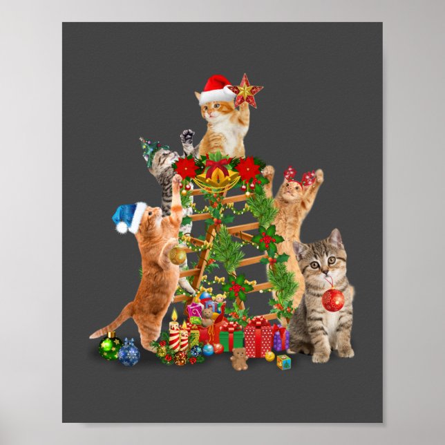 Weihnachtsbaum Katze Ugly Christmas Cat Mama Katze Poster (Vorne)