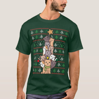 Weihnachtsbaum Katzen Lustiges Weihnachtskatze Ges T-Shirt