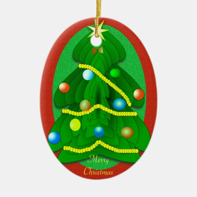 Weihnachtsbaum Keramik Ornament (Vorne)