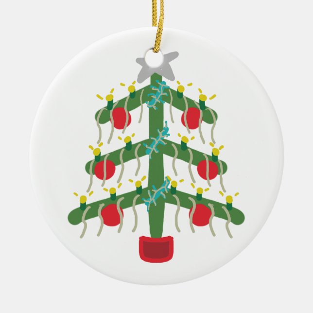 Weihnachtsbaum Keramik Ornament (Vorne)