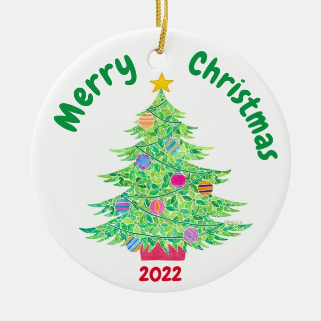 Weihnachtsbaum Keramik Ornament (Vorne)