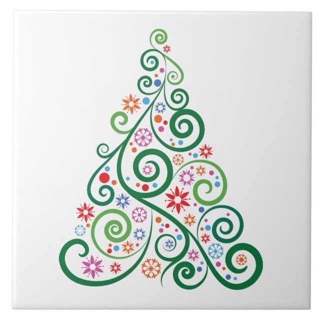 Weihnachtsbaum-Keramikfliese Fliese (Vorderseite)