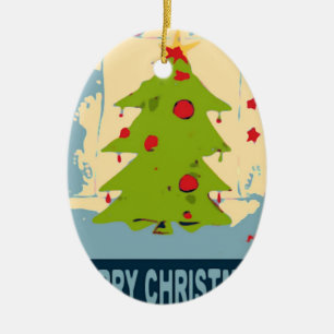 Weihnachtsbaum Keramikornament