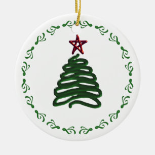 Weihnachtsbaum Keramikornament